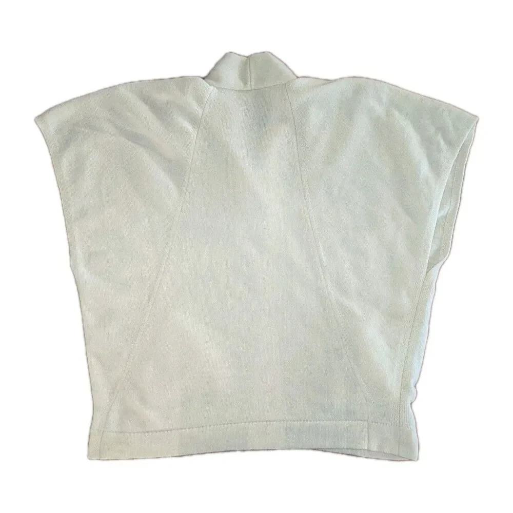 PureJill Wool Blend Sweater Women's L XL Ivory Oversized Lagenlook Cozy Poncho